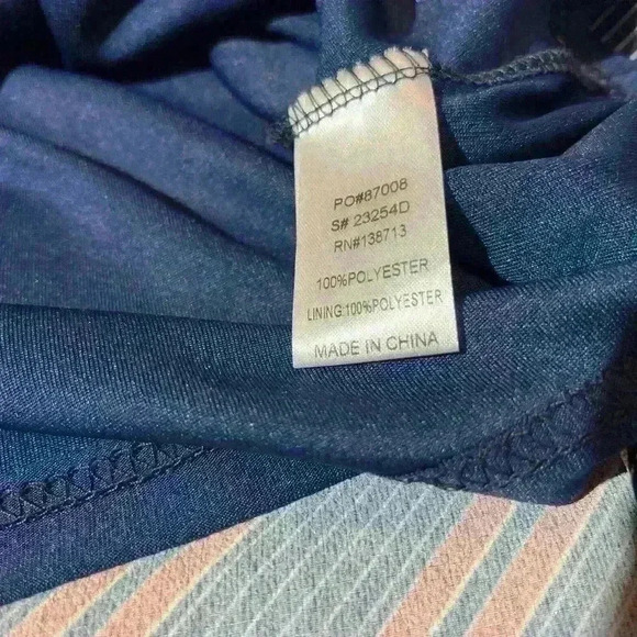 Anthropologie Doe & Rae Womens Small  Striped Navy And Red, Open Back - Picture 7 of 8